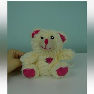 Greenbrier Teddy Bear Plush Stuffed Animal Toy Cream Off White Pink Heart
